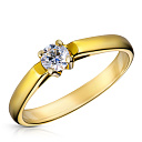 Кольцо из желтого золота с бриллиантом