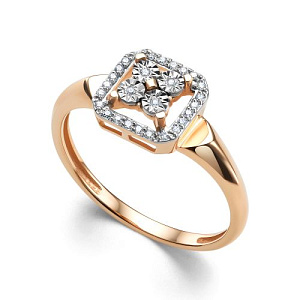 Кольцо из красного золота с бриллиантами