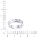 Кольцо обручальное из белого золота с бриллиантами