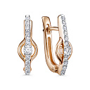 Серьги с английским замком из красного золота с бриллиантами