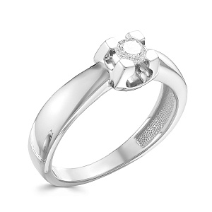 Кольцо из белого золота с бриллиантом