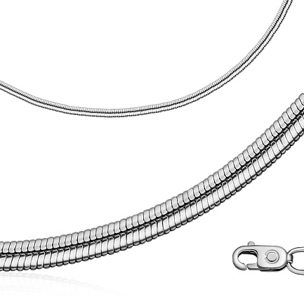 Цепь автомат из серебра, плетение панцирное