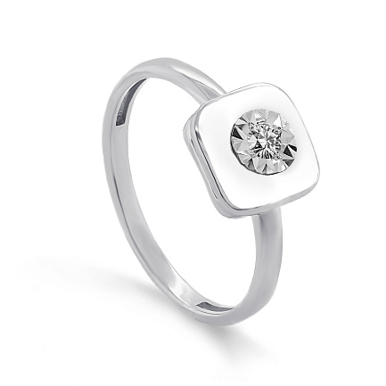 Кольцо из белого золота с бриллиантом