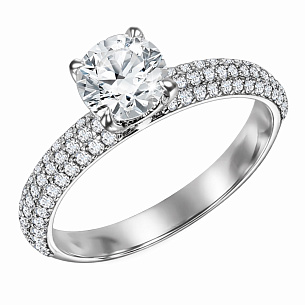 Кольцо из белого золота с бриллиантом