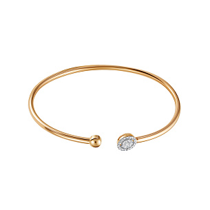 Браслет из красного золота с бриллиантом