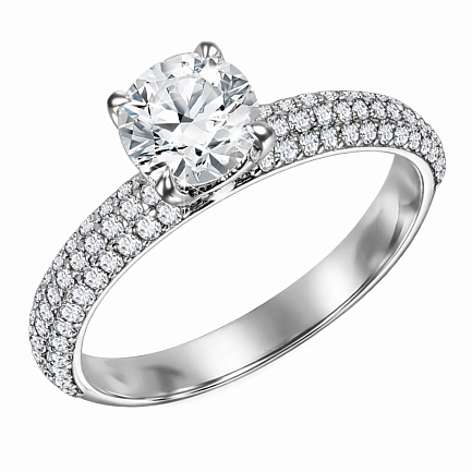 Кольцо из белого золота с бриллиантами