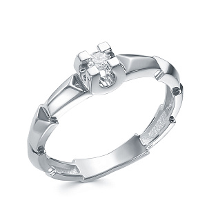 Кольцо из белого золота с бриллиантом