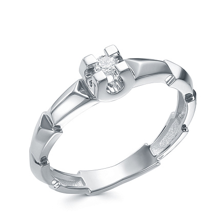 Кольцо из белого золота с бриллиантом