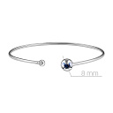 Браслет жесткий из белого золота с сапфиром