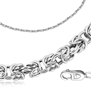 Браслет ручной работы из белого золота, плетение римское