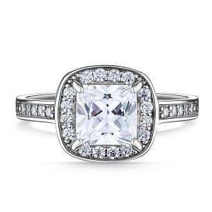 Кольцо из серебра с фианитом