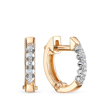 Серьги из красного золота с бриллиантами