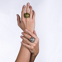 Кольцо из серебра с позолотой, эмалью