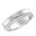 Кольцо обручальное из белого золота с бриллиантами