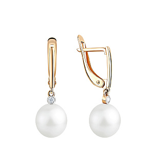 Серьги с английским замком из красного золота