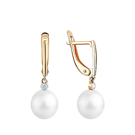 Серьги с английским замком из красного золота