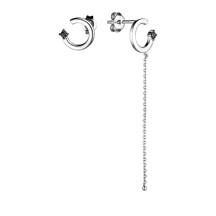 Пусеты из белого золота с сапфирами