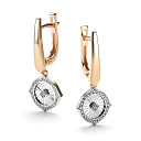 Серьги с английским замком из красного золота