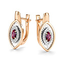 Серьги с английским замком из красного золота с бриллиантами