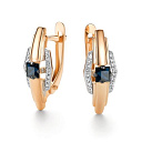 Серьги с английским замком из красного золота с бриллиантами