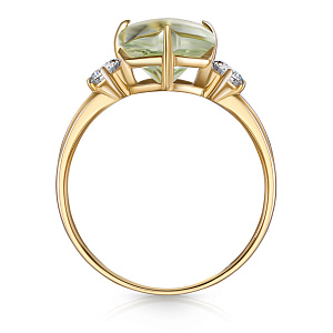 Кольцо из желтого золота с фианитом