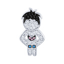 Брошь из серебра с фианитом