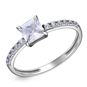 Кольцо из серебра с фианитом