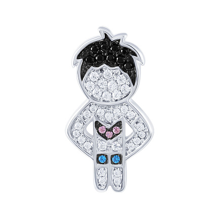 Брошь из серебра с фианитом