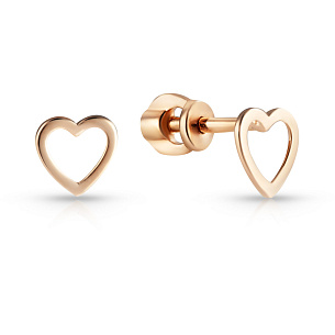 Пусеты детские из красного золота