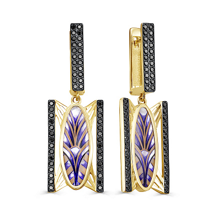 Серьги с английским замком из желтого золота