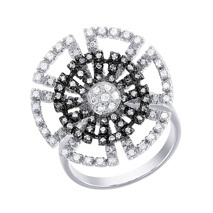 Кольцо из комбинированного золота с бриллиантами