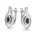 Серьги с английским замком из белого золота с бриллиантами
