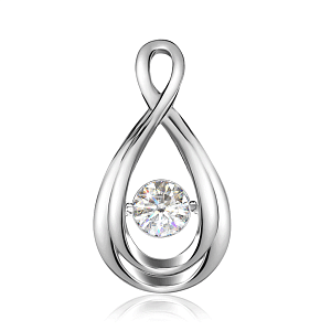 Подвеска из белого золота с бриллиантом