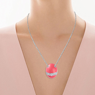 Подвеска из серебра с фианитом, эмалью