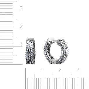 Серьги из серебра с фианитом