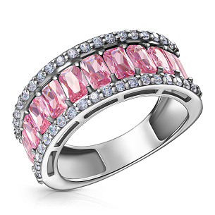 Кольцо из серебра с фианитом