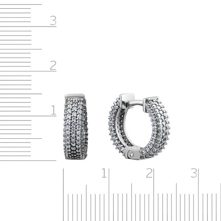 Серьги из серебра с фианитом