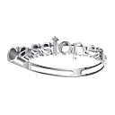 Браслет автомат из белого золота с бриллиантами