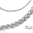 Цепь ручной работы из серебра, плетение розочка