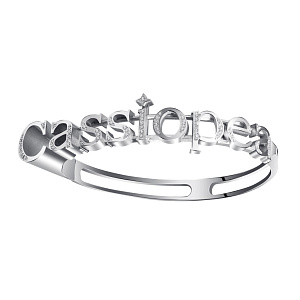 Браслет автомат из белого золота с бриллиантами