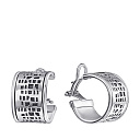 Серьги из серебра с кожей