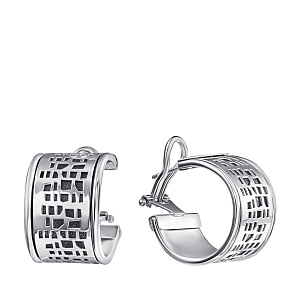 Серьги из серебра с кожей