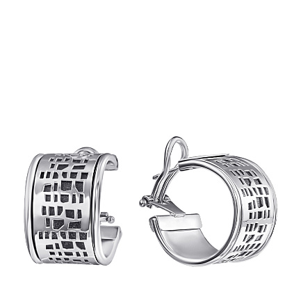 Серьги из серебра с кожей