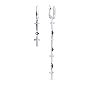 Серьги из белого золота с бриллиантами