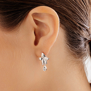 Серьги из серебра с бриллиантами