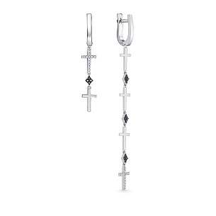 Серьги из белого золота с бриллиантом