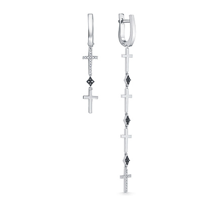 Серьги из белого золота с бриллиантами