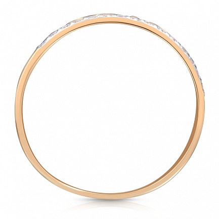 Кольцо из красного золота с фианитом