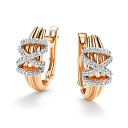 Серьги с английским замком из красного золота с бриллиантами