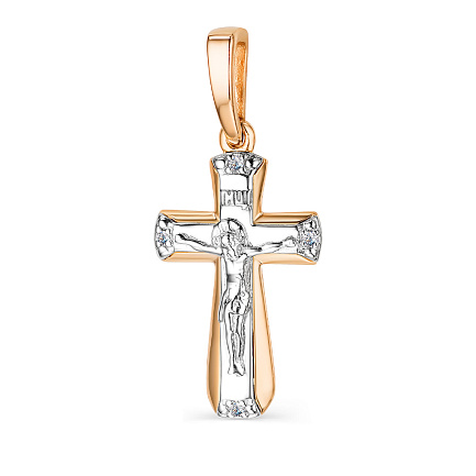 Подвеска из красного золота с бриллиантами